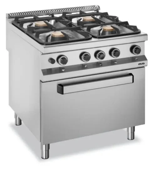 Fourneau professionnel a gaz 4feux de 5,5 kw sur 1 four gaz magristra plus 900 Offre Du Jour
