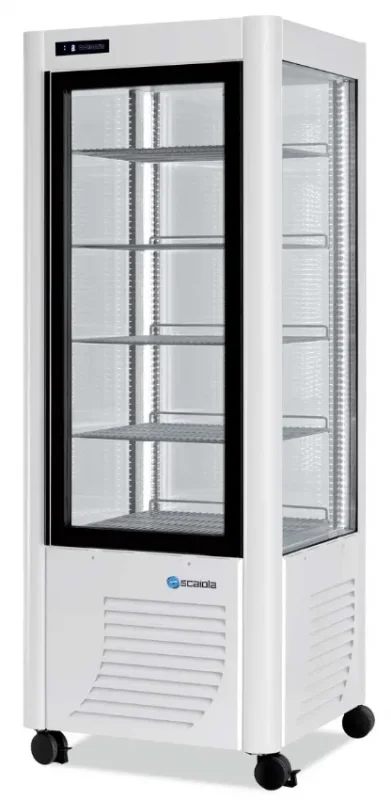 Seulement Aujourd’hui Vitrine réfrigérée spéciale chocolat positive panoramique blanche 4 faces vitrées 400l