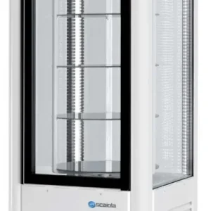 Vitrine réfrigérée positive rotative panoramique blanche 4 faces vitrées 400l Paiement Sécurisé