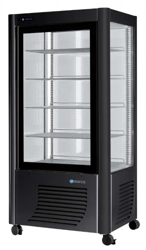 Vitrine réfrigérée positive noire 4 faces vitrées 540l Achat Immédiat