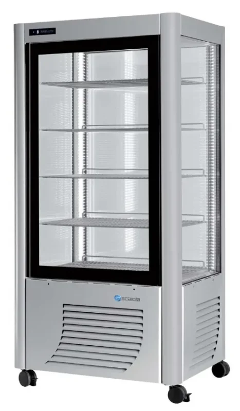 Vitrine réfrigérée positive couleur argent 4 faces vitrées 540l Prix Bas