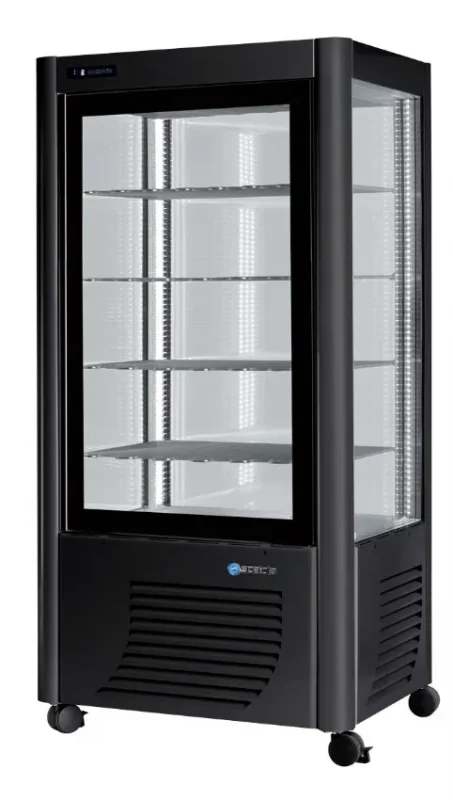 Vitrine réfrigérée négative noire 4 faces vitrées 540l Commande En Gros