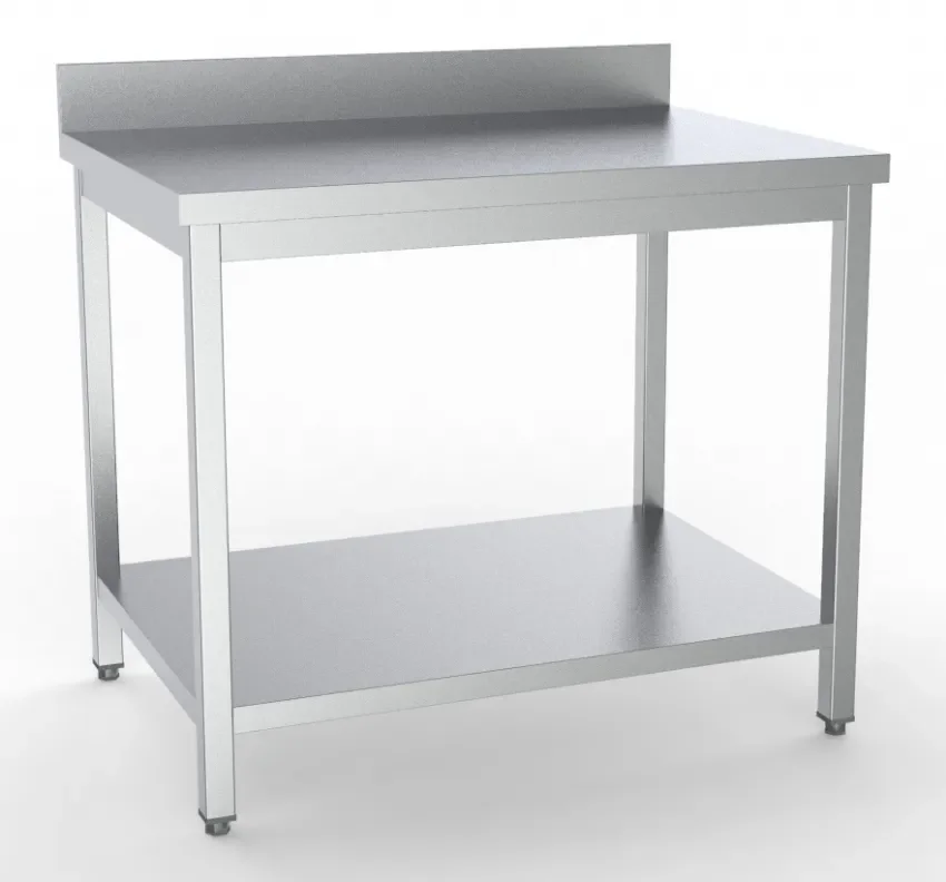 Prix Bas Table inox de travail dosseret + étagère démontable profondeur 700mm longueur 700m