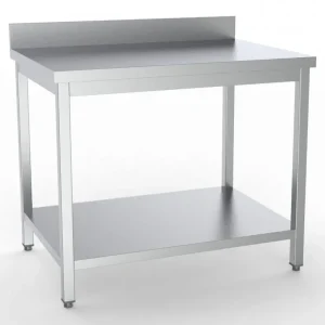 Vente Flash Table inox de travail dosseret + étagère démontable profondeur 700mm longueur 900m