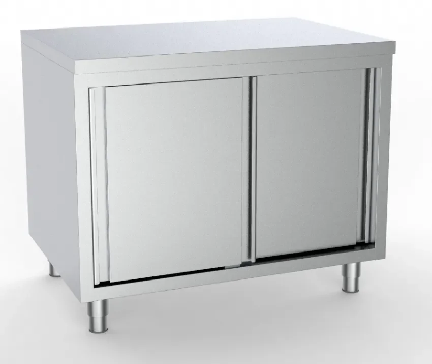 Meilleur Prix Meuble bas inox de travail neutre portes coulissantes prof: 700mm longueur 1200mm