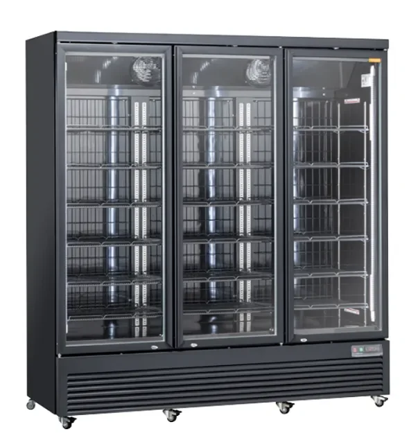 Congélateur vertical noir 3 portes vitrées 1200l Offre Spéciale