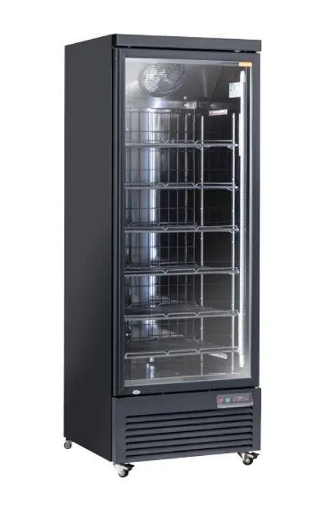 Prix Choc Congélateur vertical noir 1 porte vitrée 560l
