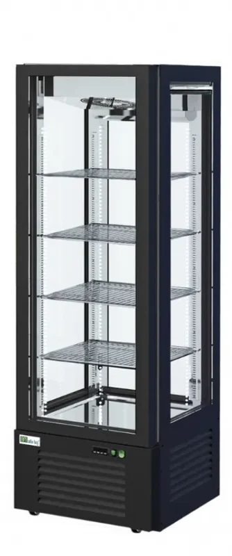 Soldes Vitrine réfrigérée positive noire 4 faces vitrées température 0/+8°c