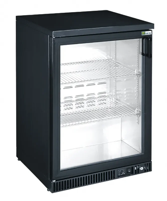 Retour Gratuit Arrière-bar réfrigéré noir 1 porte vitrée battante température +2/+8°c volume 142 l - 600x515x850mm