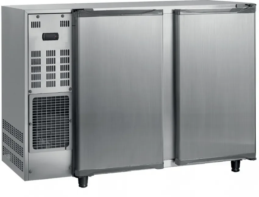 Satisfait Ou Remboursé Arrière-bar réfrigéré inox 2 portes pleines température +2/+8 °c - 261 l