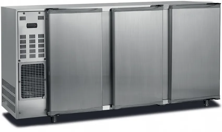 Arrière-bar réfrigéré inox 3 portes pleines température +2/+8 °c et - 347 l Commander Maintenant