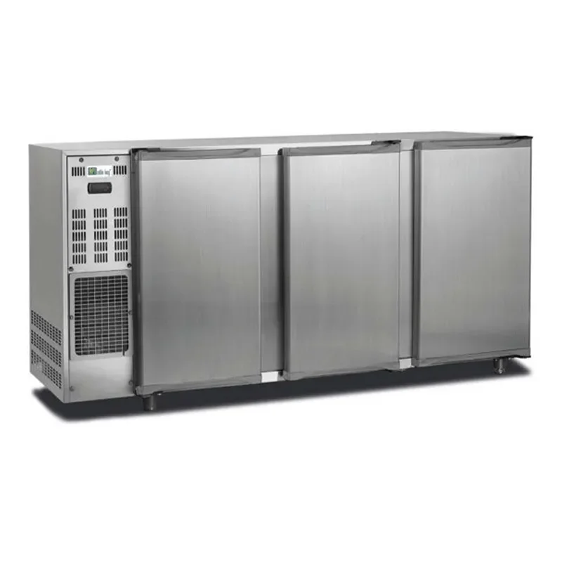 Arrière-bar réfrigéré inox 3 portes pleines battantes température +2/+8 °c - 444 l Meilleure Vente
