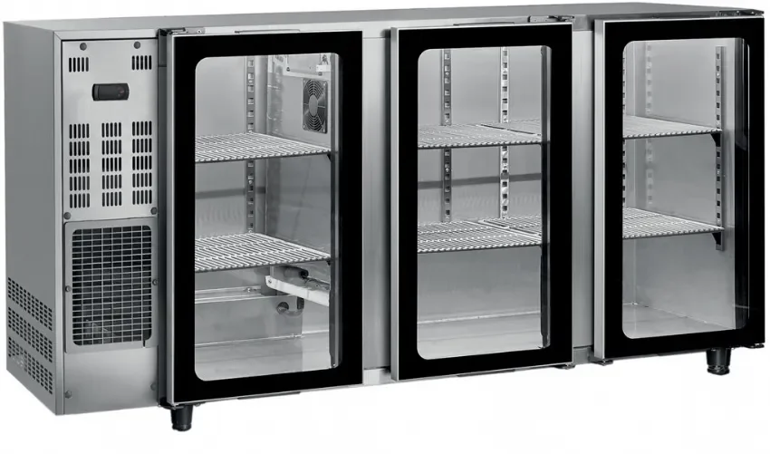 Arrière-bar réfrigéré inox 3 portes vitrées battantes température +2/+8 °c Affaire À Saisir
