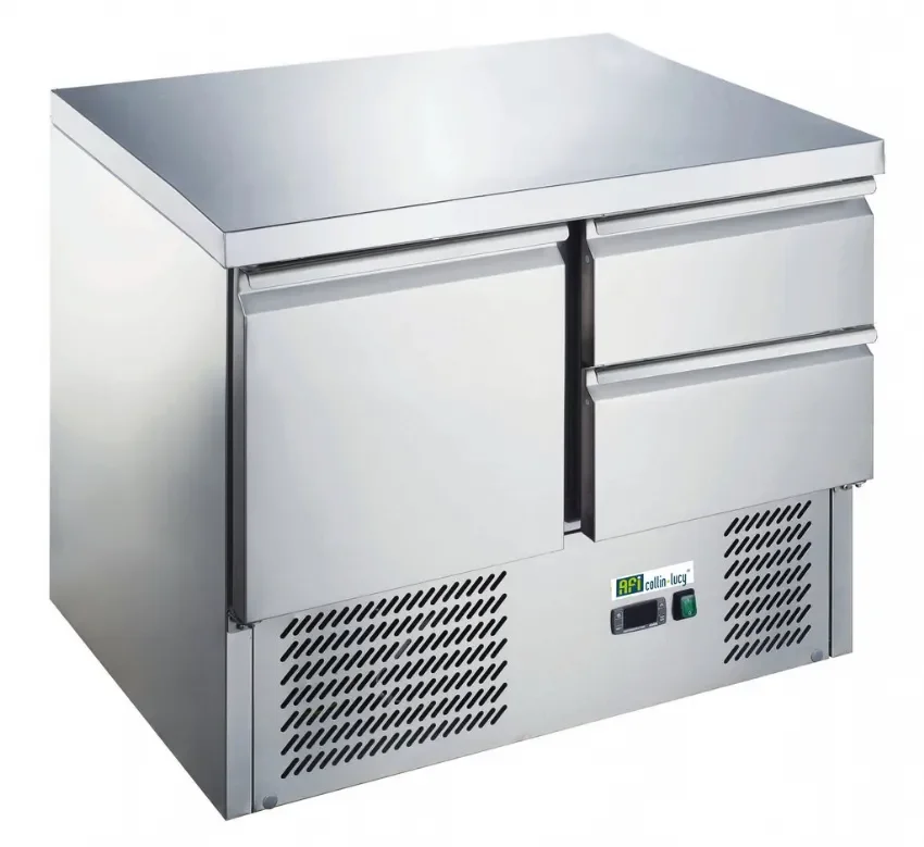 Table réfrigérée positive 1 porte et 2 tiroirs gn 1/1 température +2/+8°c Commande En Gros