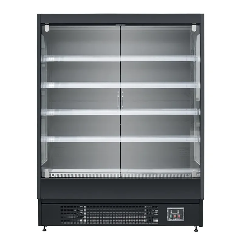 Vitrine murale réfrigérée noire 2 portes battantes température -1/+5°c - 1524 x 700 x 2000 mm Livraison Gratuite