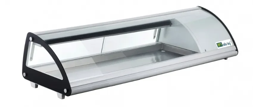 Produit De Marque Vitrine réfrigérée à poser verre incurvé portes coulissantes avec 5 bacs gn 1/3