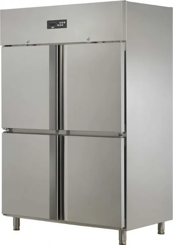 Promotion Armoire réfrigérée positive gn2/1 4 demi-portes pleines température -2/+8°c et - 1410 l