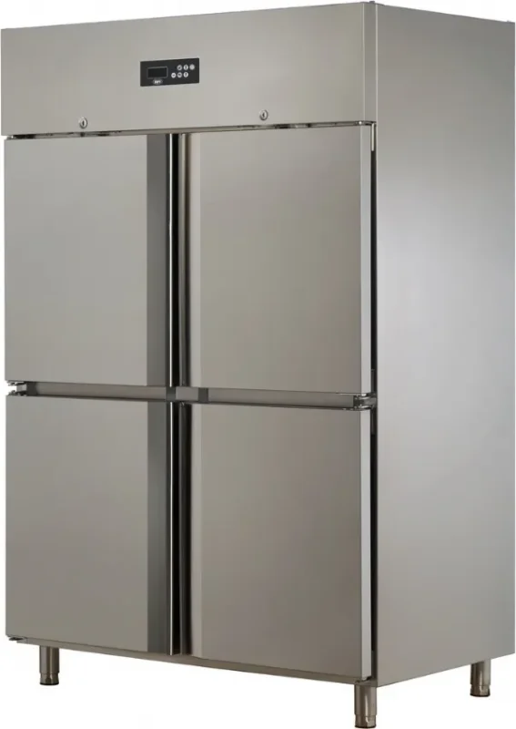 Prix Bas Armoire réfrigérée négative emboutie gn 2/1 4 demi-portes pleines température -5/-22°c