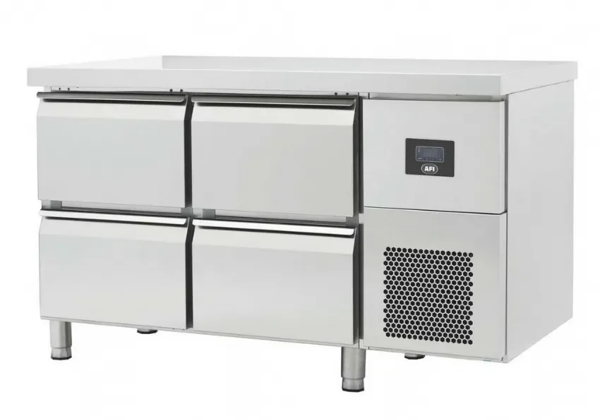 Table réfrigérée positive gn 1/1 sans dosseret avec 4 tiroirs température -2/+8°c Usine Directe