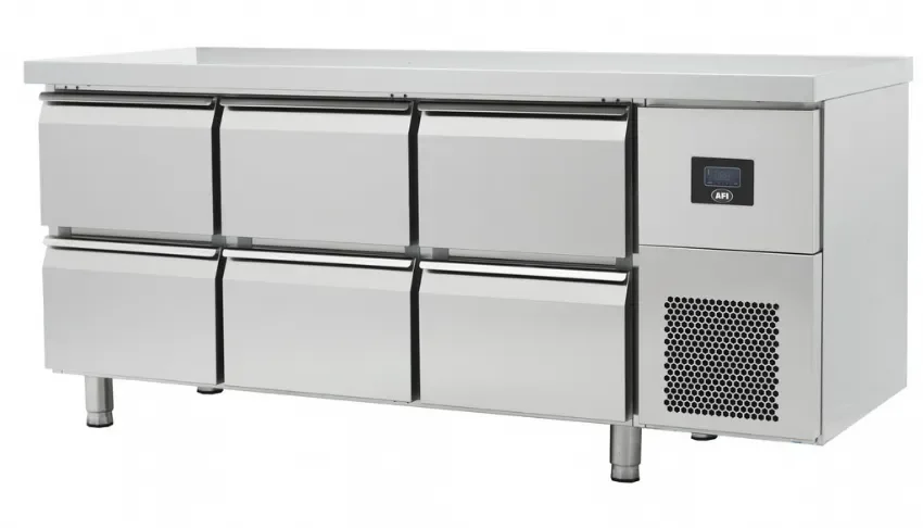 Vente Flash Table réfrigérée négative gn 1/1 sans dosseret avec 6 tiroirs température -5/-22°c