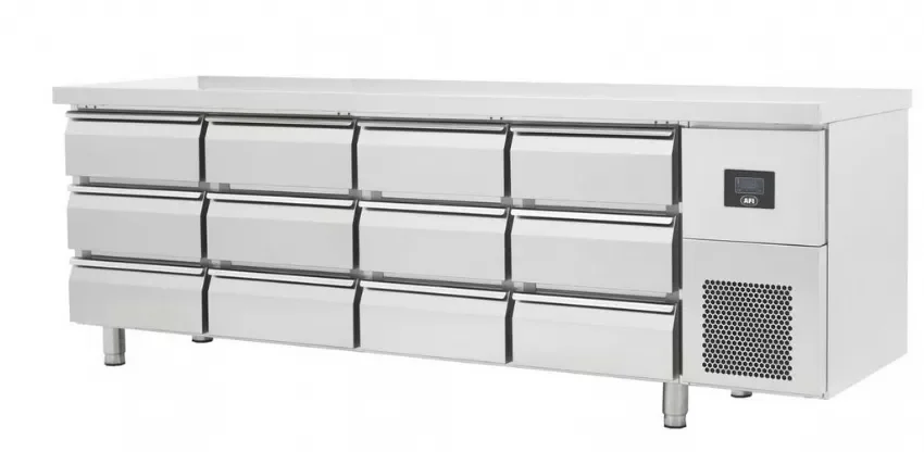 Super Prix Table réfrigérée positive gn 1/1 sans dosseret avec 12 tiroirs - 2246x700x850mm