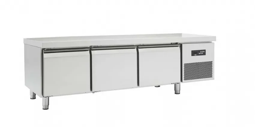 Top Vente Soubassement réfrigéré positif 3 portes commandes digitales prof 700 température -2/+8°c