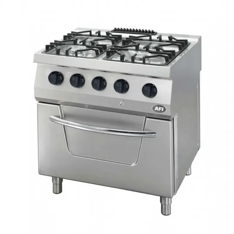 Populaire Fourneau gaz sur four gn 2/1 électrique triphasé - avec 4 brûleurs - 800x700x850mm