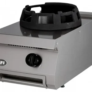 Wok à gaz 1 feu gamme 700 puissance 14 kw - avec 1 zone de cuisson - 400x700x280mm Livraison Express