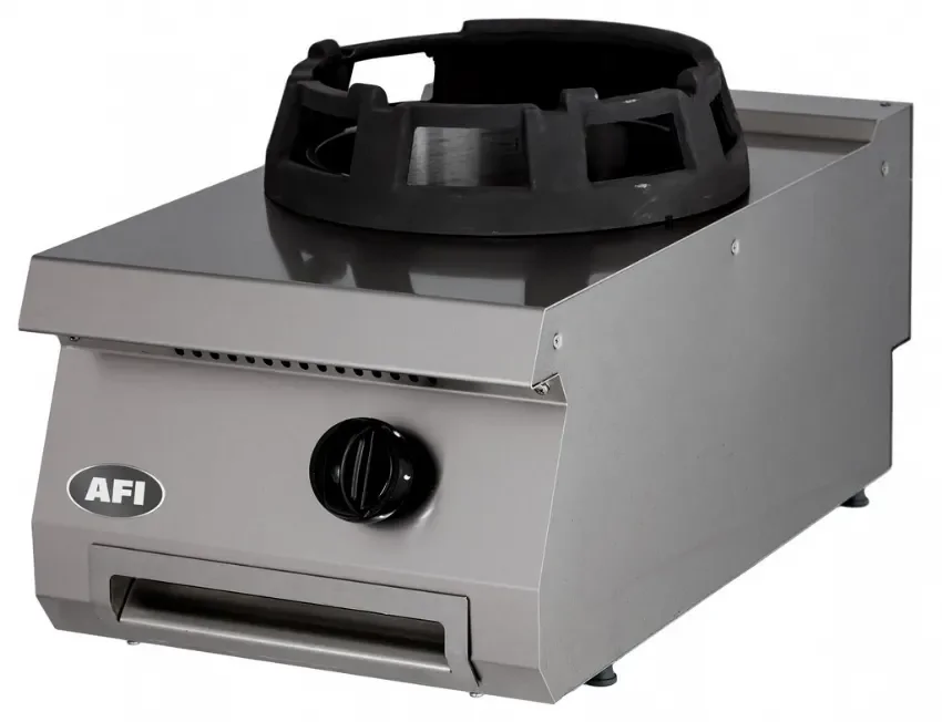 Wok à gaz 1 feu gamme 700 puissance 14 kw - avec 1 zone de cuisson - 400x700x280mm Livraison Express