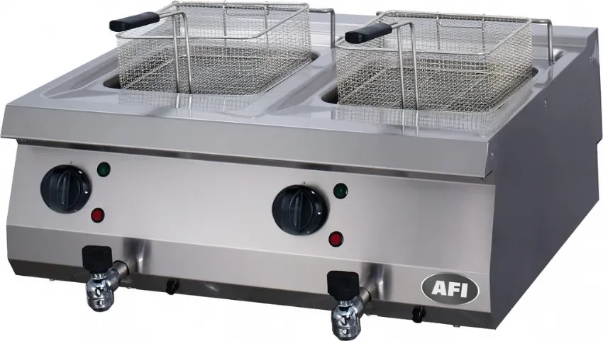 Friteuse électrique à poser commandes mécaniques avec 2x12 l puissance 22 kw Populaire