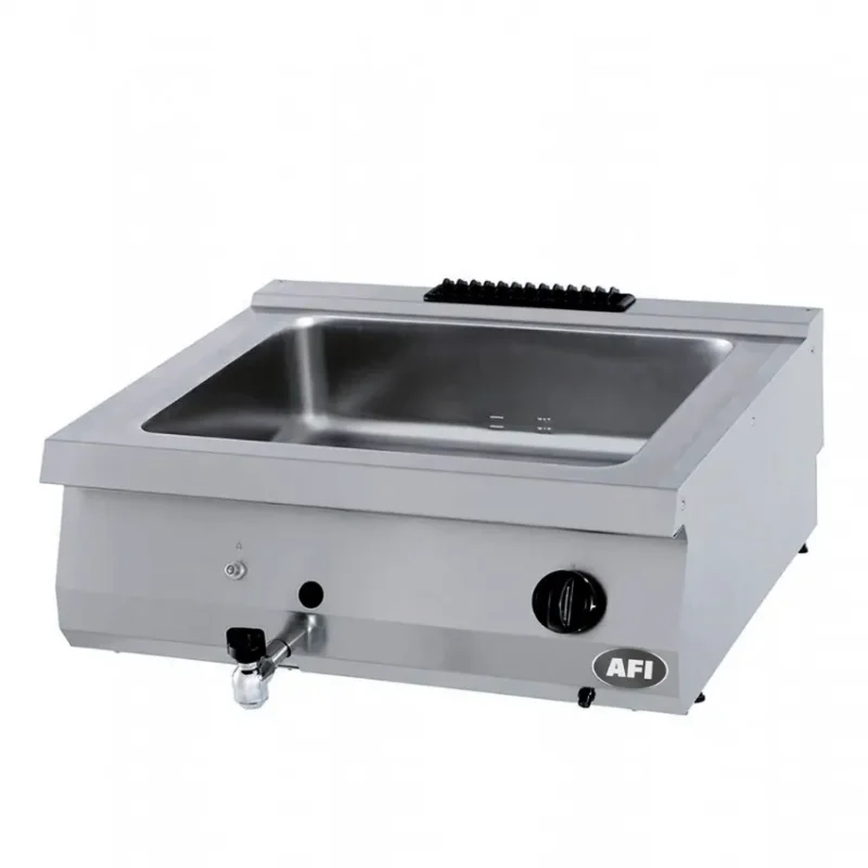 Bain marie à gaz gamme 700 avec 2 cuves gn 1/1 puissance 4 kw - 800x700x280mm Offre Du Jour