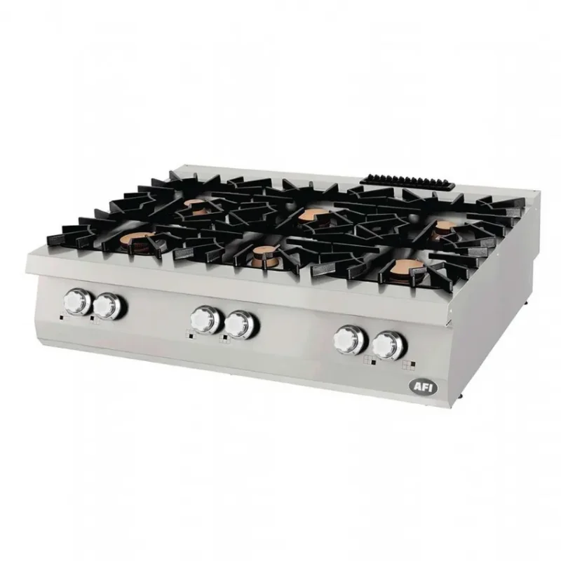 Commander Maintenant Top fourneau gaz 6 feux vifs avec dosseret 1200x900x280 mm