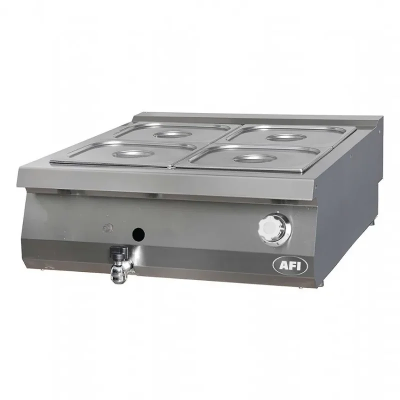 Bain-marie gaz gamme 900 avec 4 bacs gn 2/3 profondeur 150 mm puissance 4 kw Bon Plan