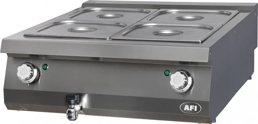 Bain-marie électrique gamme 900 avec 4 bacs gn 2/3 profondeur 150 mm puissance 2 kw Retour Gratuit
