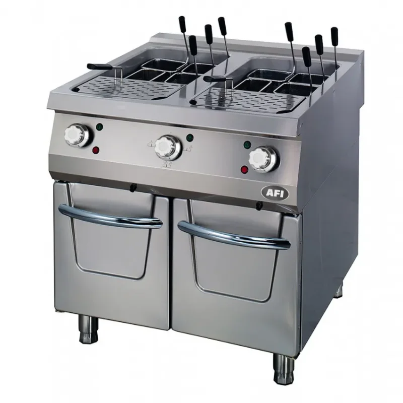 Cuiseur à pâtes électrique sur placard fermé avec 2 cuves 40 l et 6 paniers Promotion Saisonnière