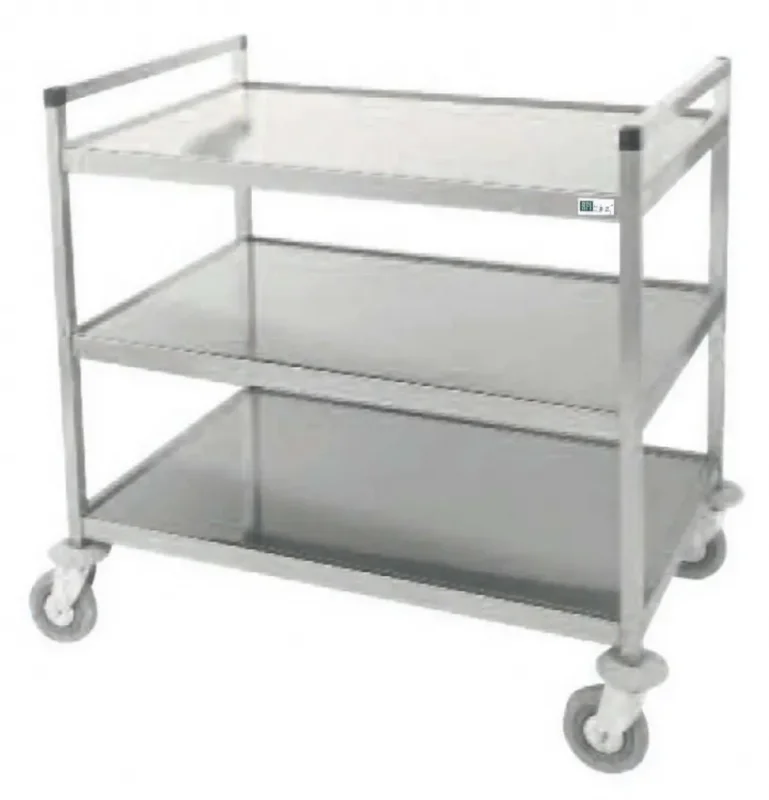 Chariot de service inox 3 niveaux avec longueur 1000mm Meilleur Prix