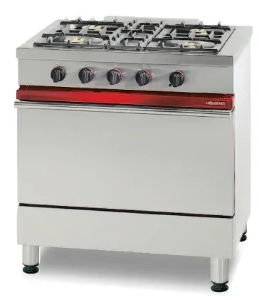 Fourneau à gaz 4 feux vifs sur four à gaz 620x400 mm Top Vente