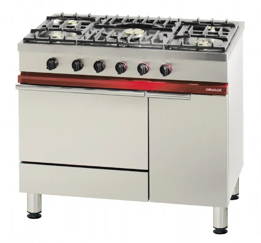 Offre Du Jour Fourneau à gaz 5 feux vifs sur 1 four à gaz gn 1/1