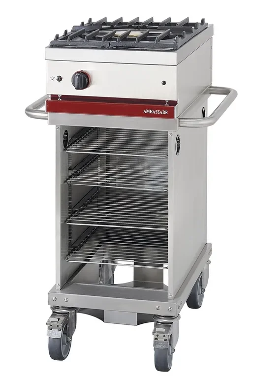Vente Flash Fourneau à gaz 1 feux vifs sur chariot - 600x650x950 mm