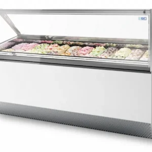 Vitrine réfrigérée pour crème glacée 16 bacs de 5 l vitre droite - marque isa millenium - italie Marque