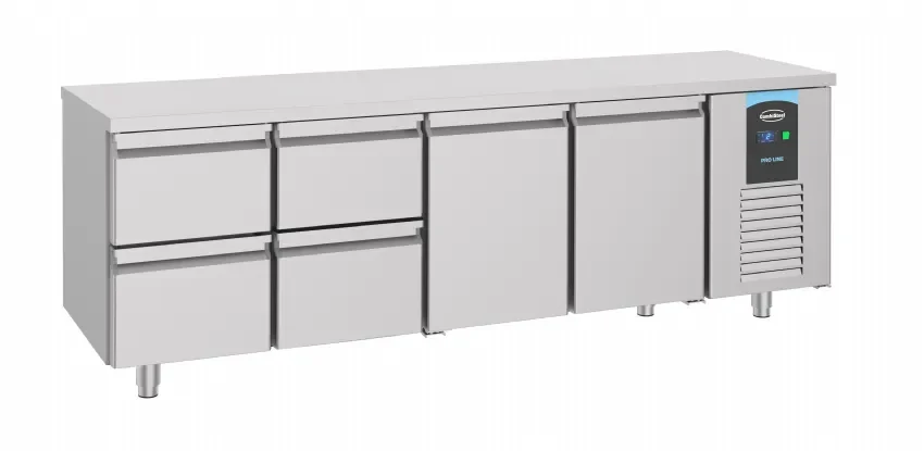 Table réfrigérée 2 portes 4 tiroirs profondeur 700 mm positive energy line Vente Directe