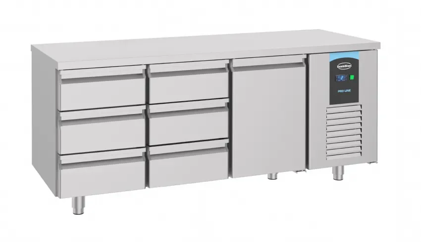Quantité Limitée Table réfrigérée une porte 6 tiroirs profondeur 700 mm positive energy line