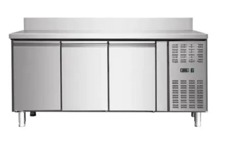 Super Prix Desserte réfrigérée professionnelle avec dosseret 3 portes ventilées 417 l -2 / +8°c