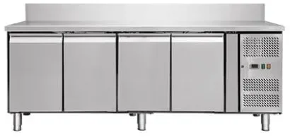 Réduction Desserte réfrigérée professionnnel avec dosseret 4 portes ventilé 553 l -2 / +8°c