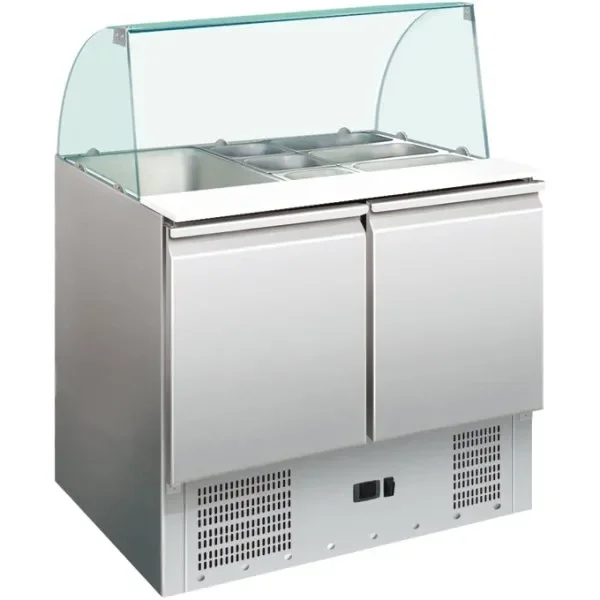 Saladette professionnel 2 portes 240 l avec vitre bombé statique Promotion Saisonnière