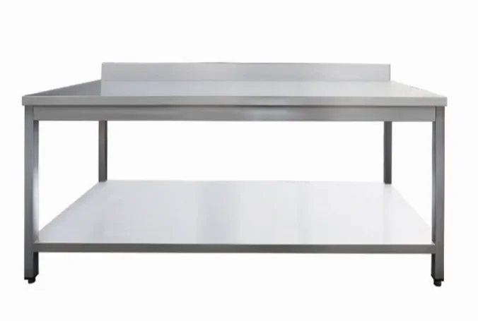 Table en inox de travail avec dosseret 800x600x850+100mm Livraison Express