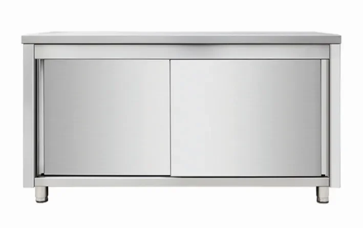 Meuble bas en inox portes coulissante 1800x600x850mm Commande En Gros