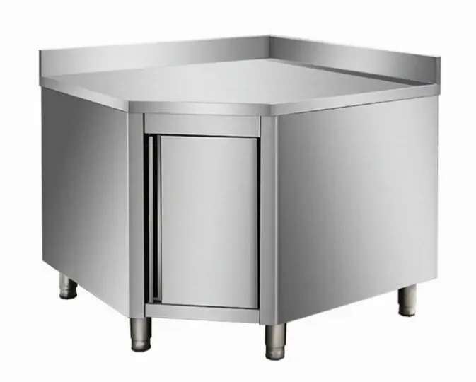 Meilleur Choix Meuble bas en inox version d'angle avec dosseret 70cm