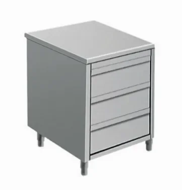 Meuble bas en inox 3 tiroirs 500x700x850mm Offre Spéciale
