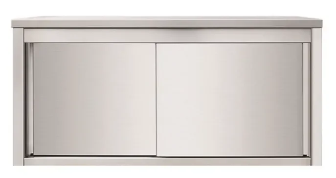 Remise Placard mural professionnel en inox avec portes coulissante 1800x400x650mm